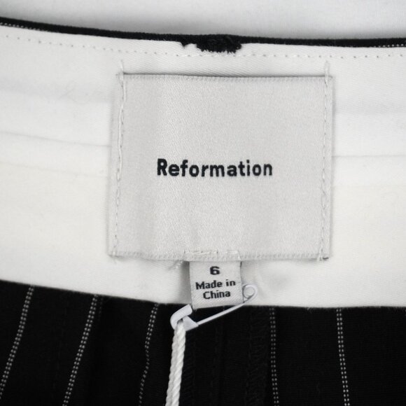 Reformation Carter Mid Rise Pant in Black Stripe Women's Size US 6 (NWT) - Picture 8 of 9